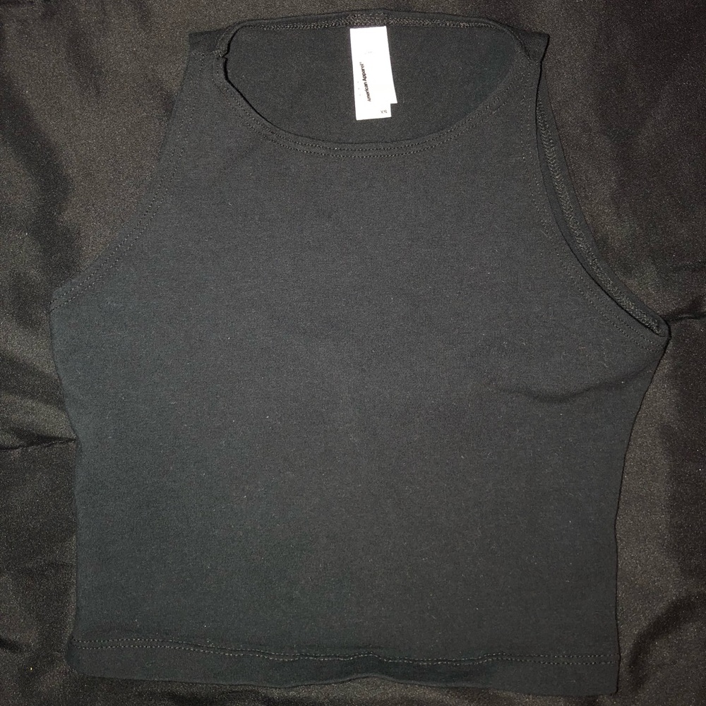 American apparel sleeveless crop top black